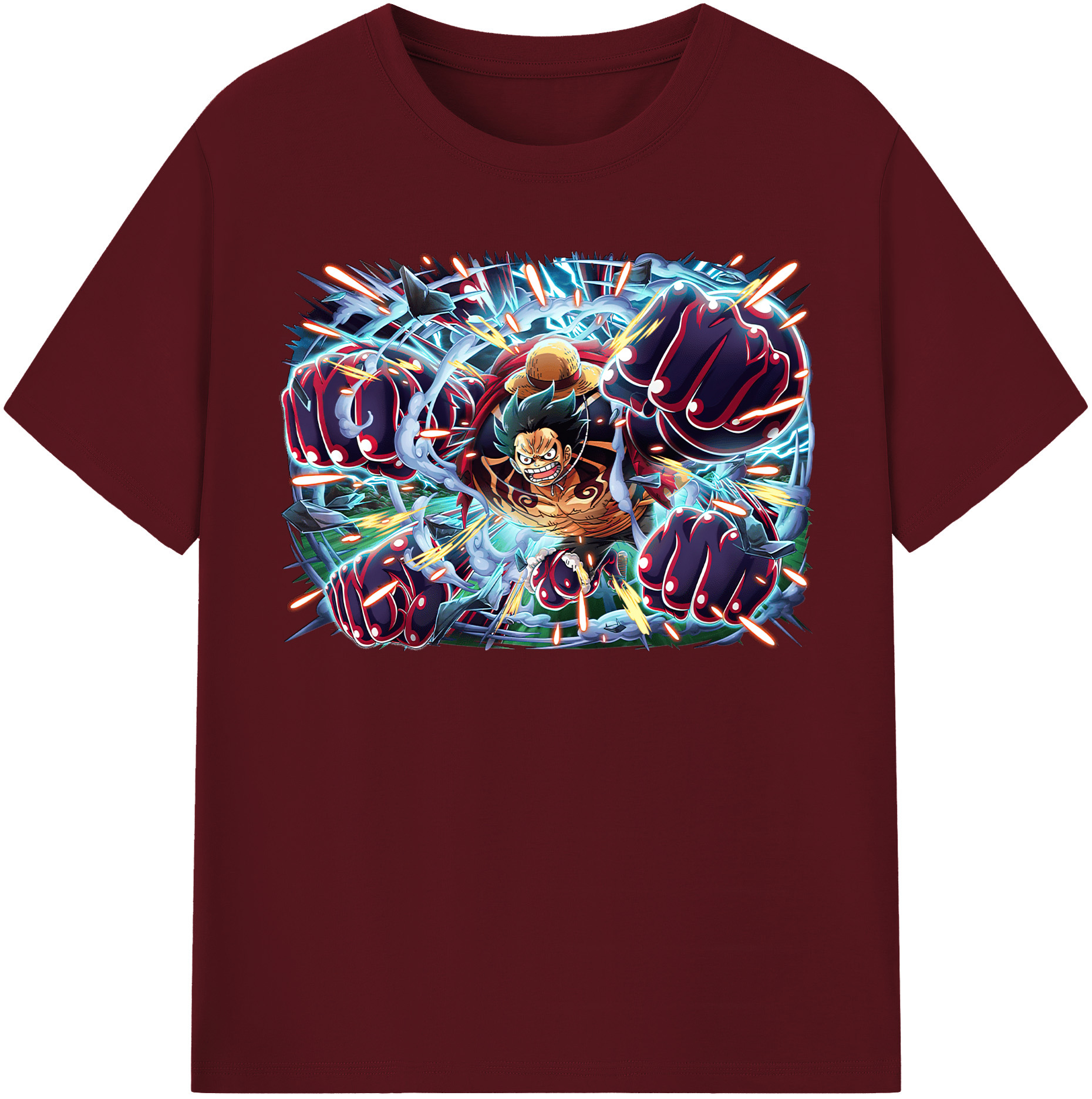ワンピース モンキー・D・ルフィ ONE PIECE Monkey D. Luffy 綿100％半袖Tシャツ（フロントプリント）